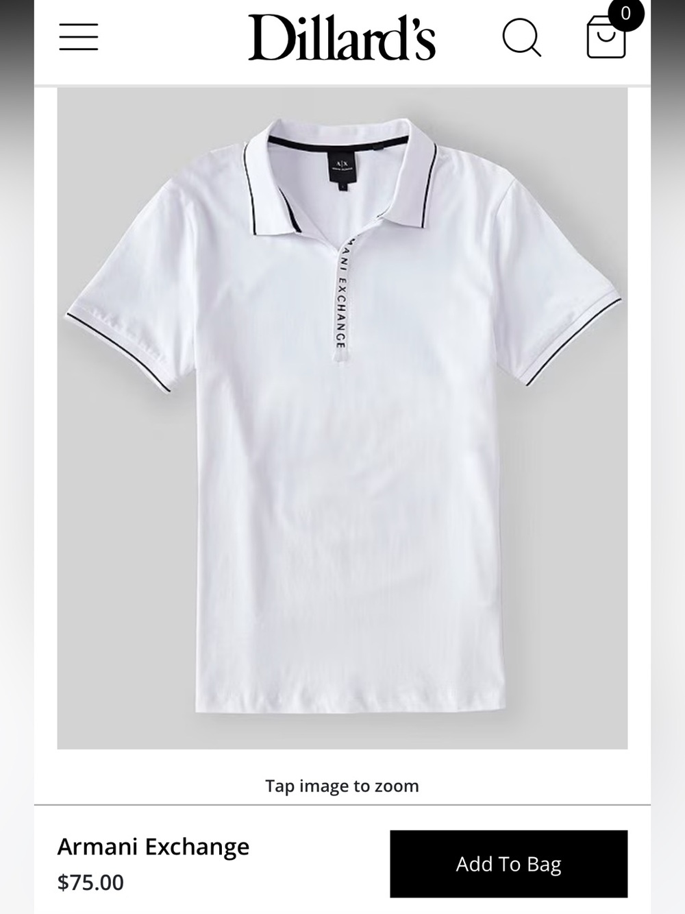 Armani Exchange zip polo